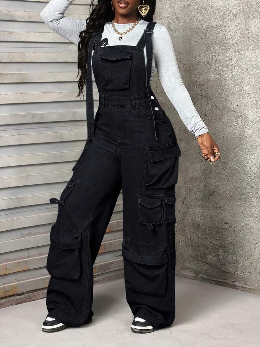 CZARNY KOMBINEZON jeans