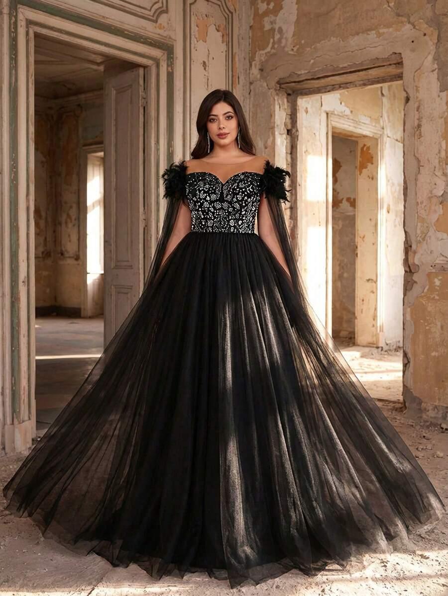 CZARNA MAXI SUKIENKA