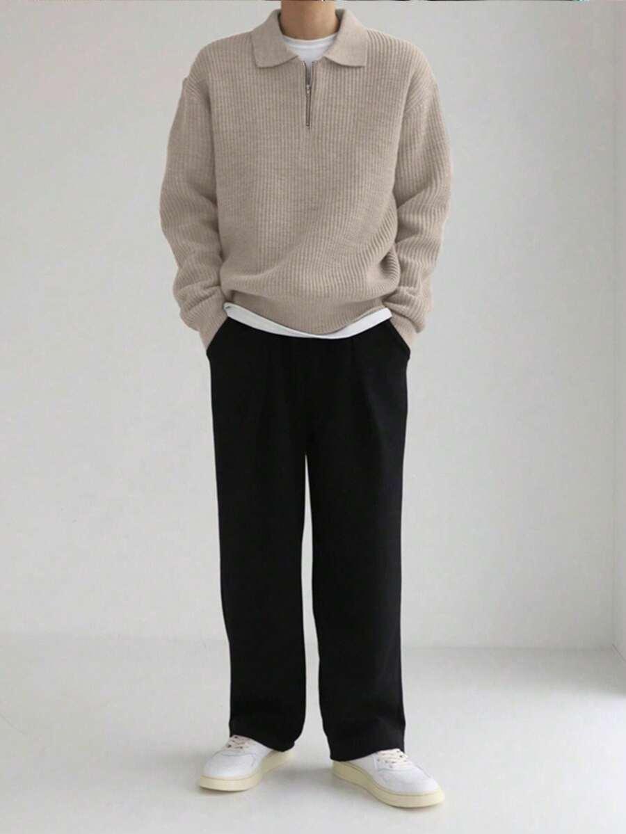 BEŻOWY SWETER ZAMEK