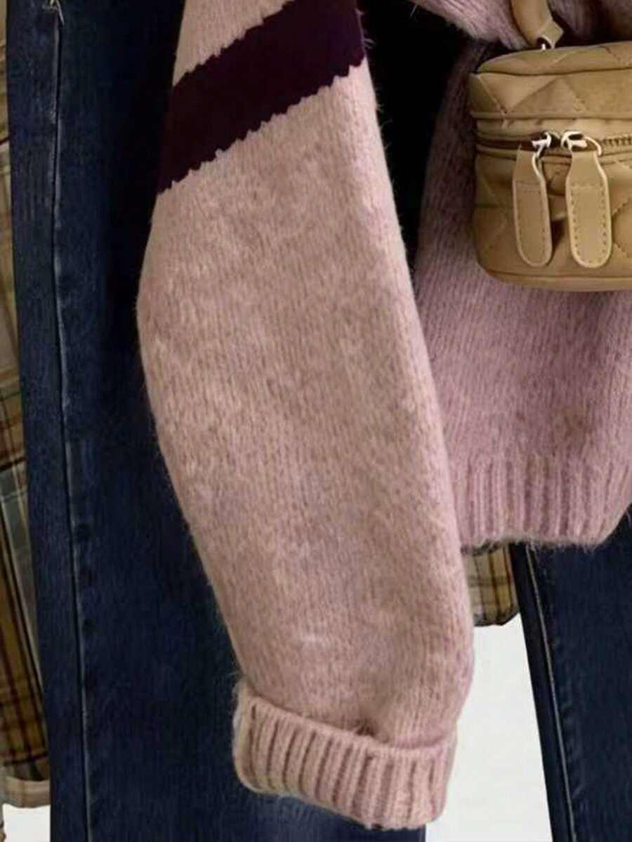 różowy sweter wzór gwiazda 