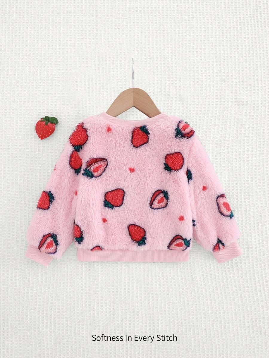 RÓŻOWY SWETER PRINT FLUFFY