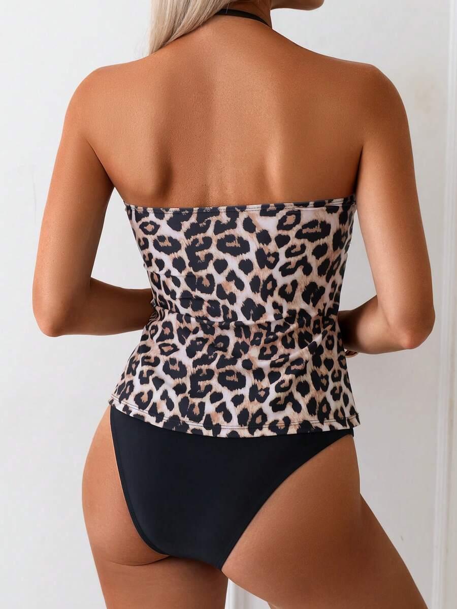 strój kąpielowy dwuczęściowy animal print
