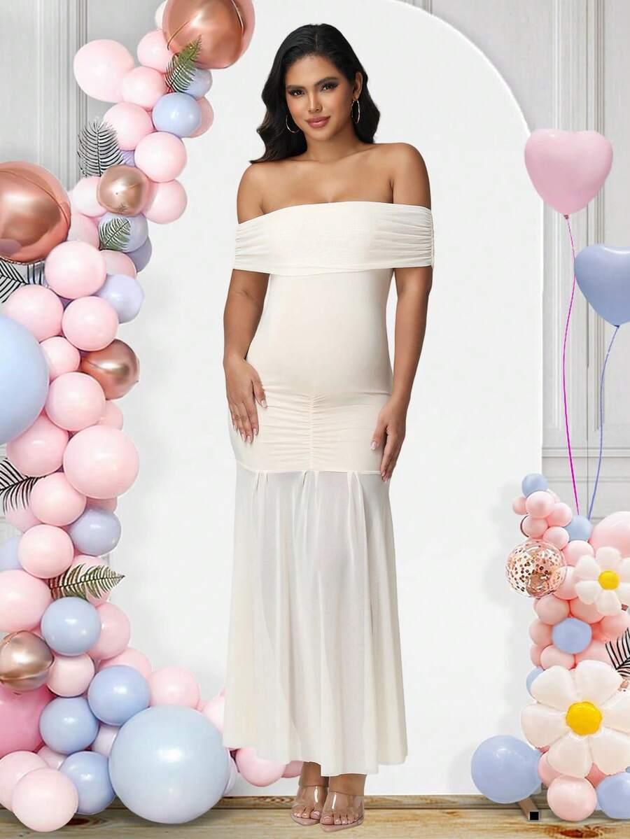 sukienka  Off-Shoulder siateczka