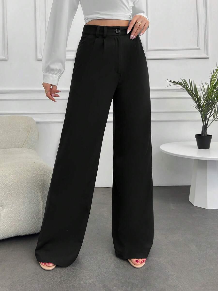 CZARNE ELEGANCKIE SPODNIE