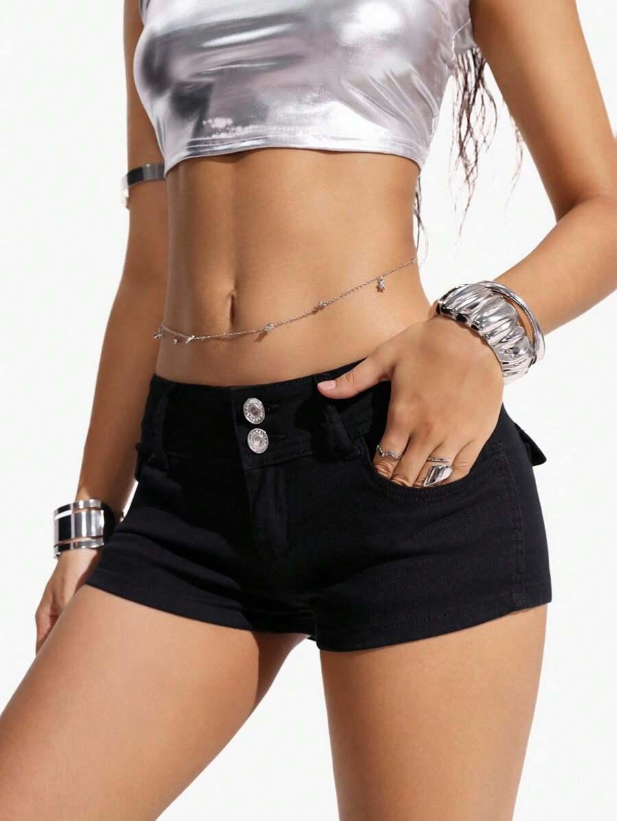 czarne spodenki jeans 