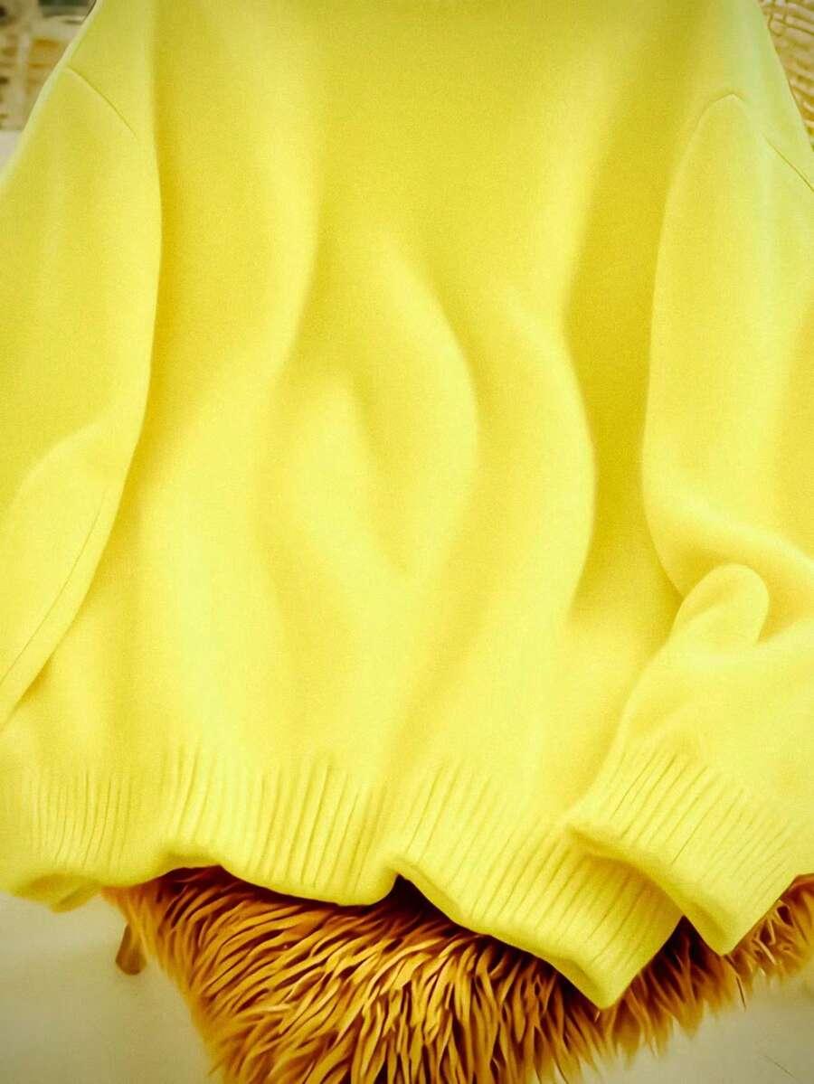 ŻÓŁTY SWETER DŁUGI RĘKAW