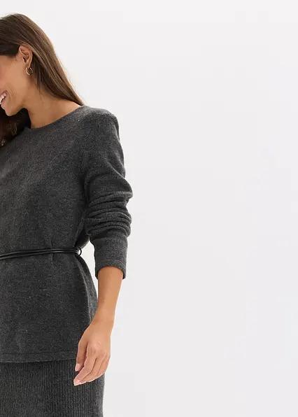 SWETER DAMSKI Z PASKIEM