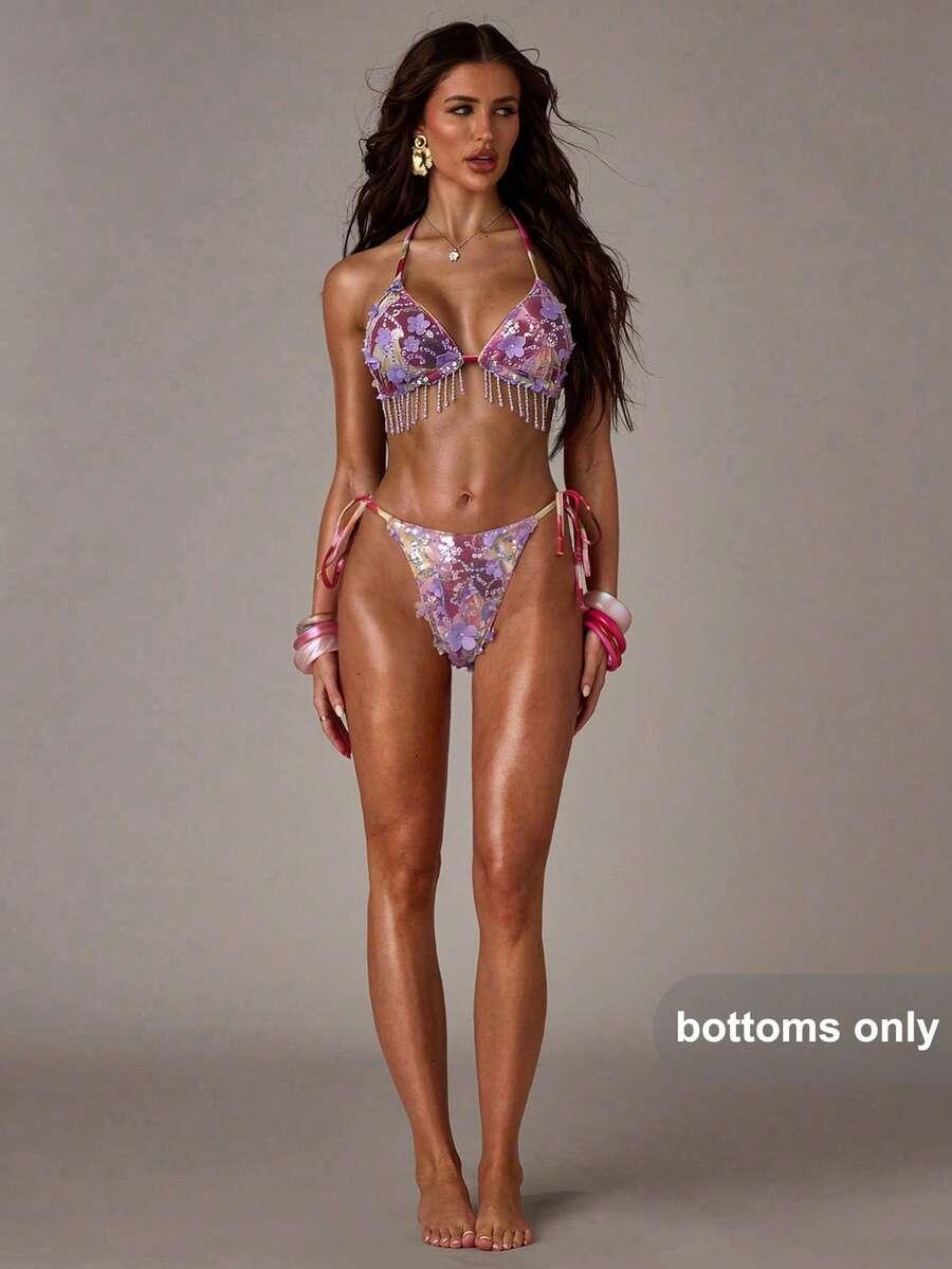 DÓŁ OD BIKINI WZÓR KWIATY