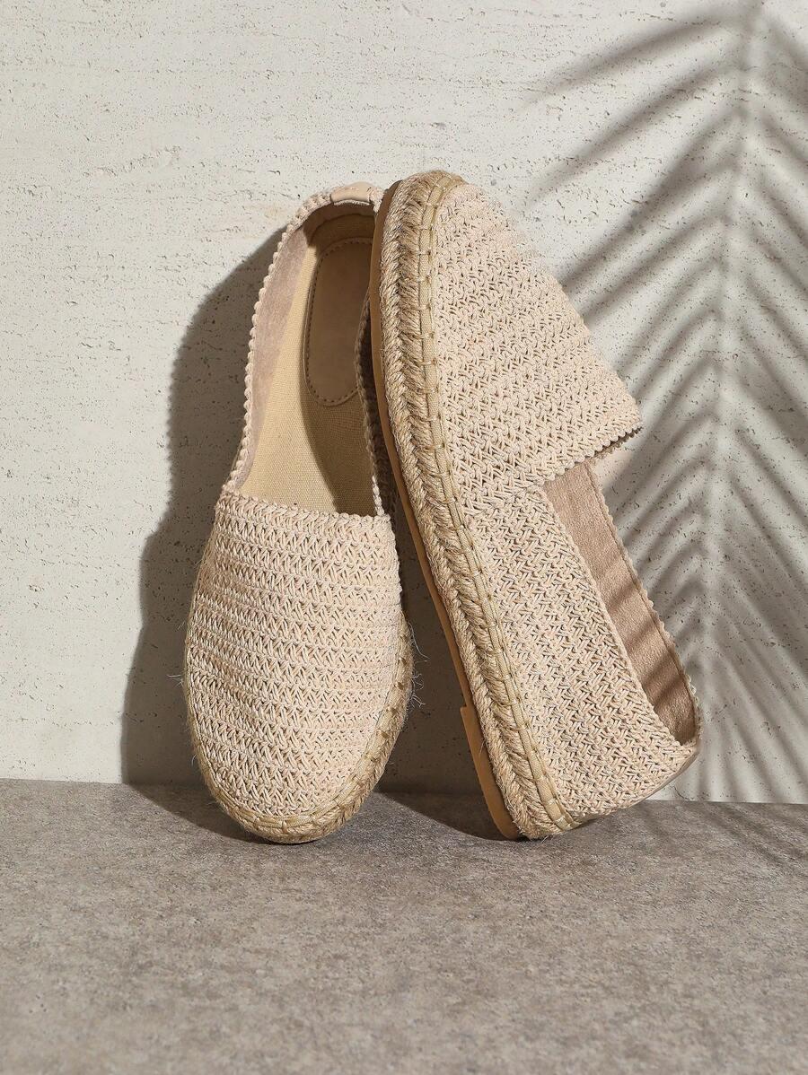 beżowe espadryle splot