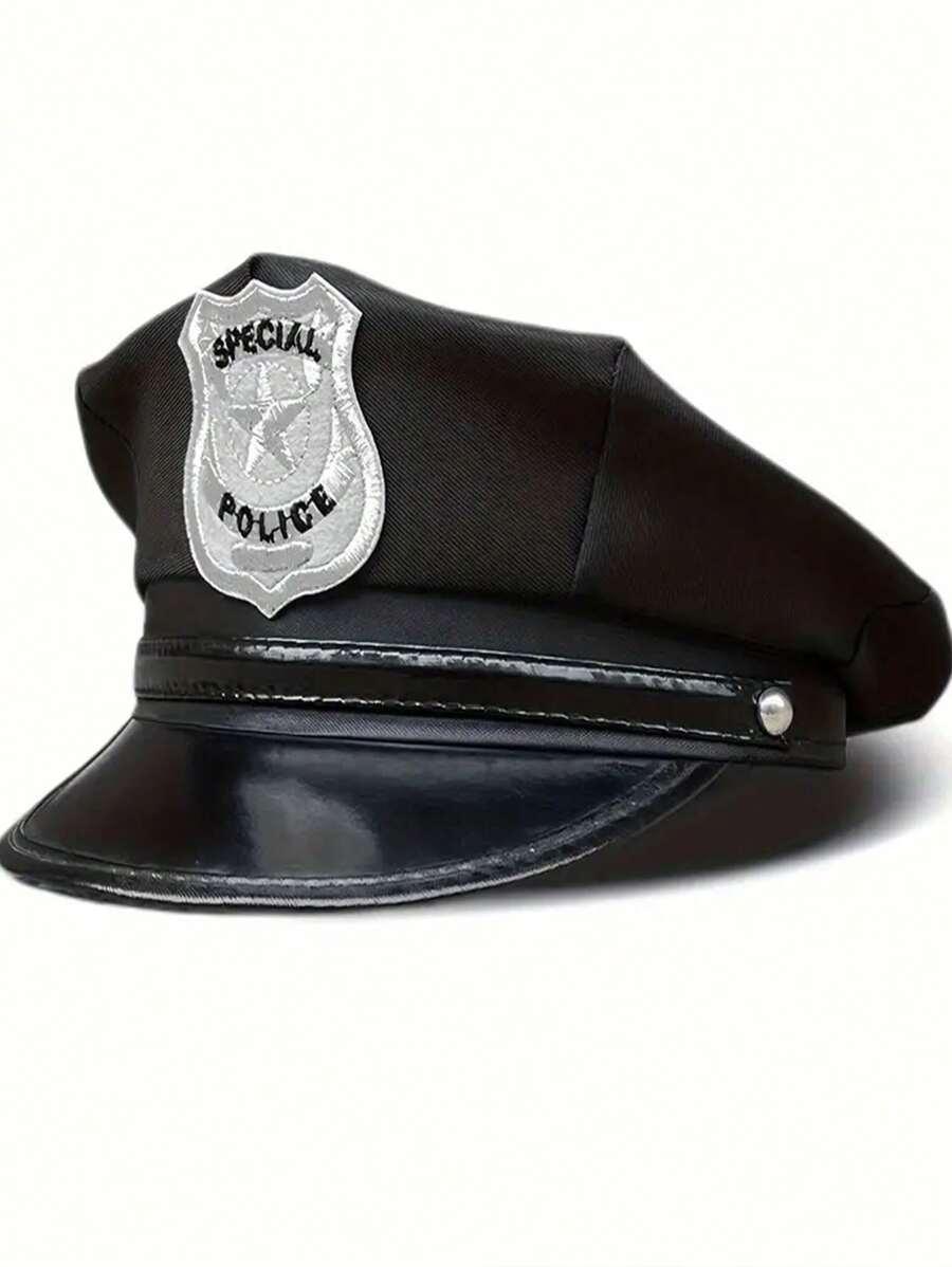 CZARNA CZAPKA POLICJANTA