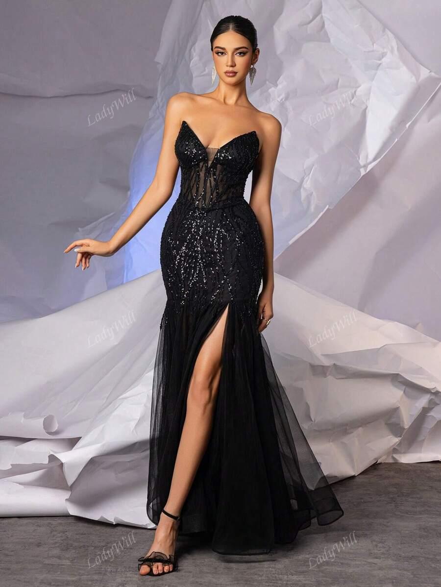 CZARNA MAXI SUKIENKA
