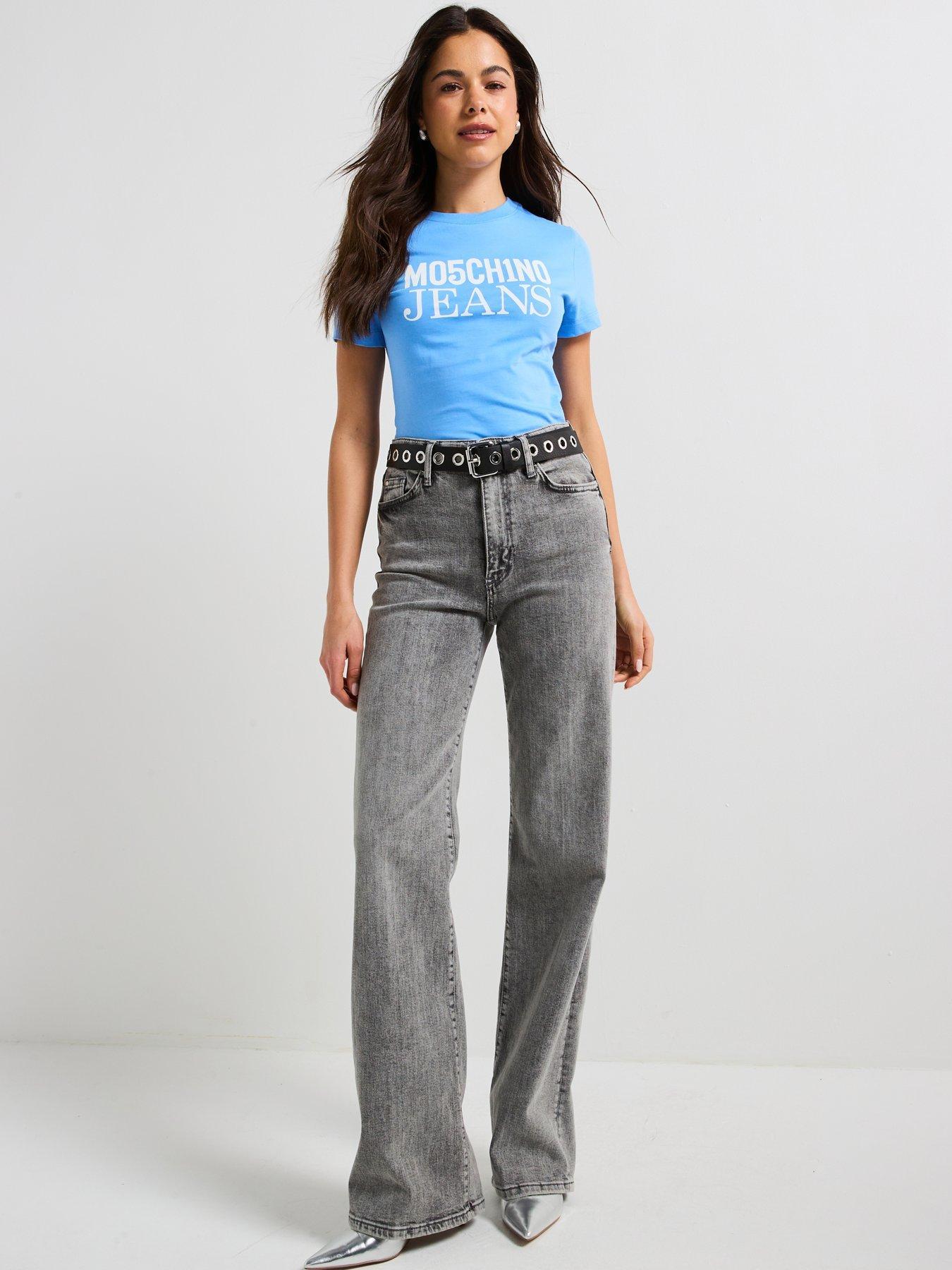 MOSCHINO JEANS DAMSKI T-SHIRT Z LOGO 