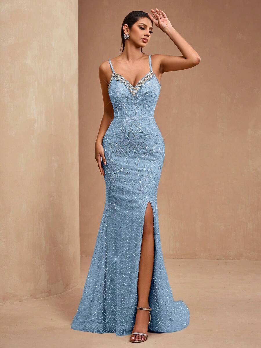 NIEBIESKA MAXI SUKIENKA