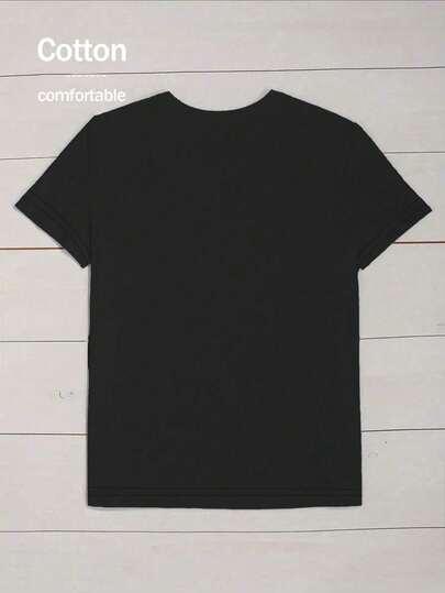 czarny t-shirt print