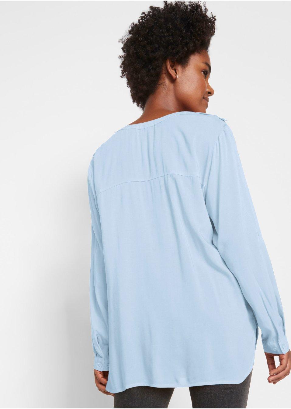 NIEBIESKA BLUZKA V-NECK 