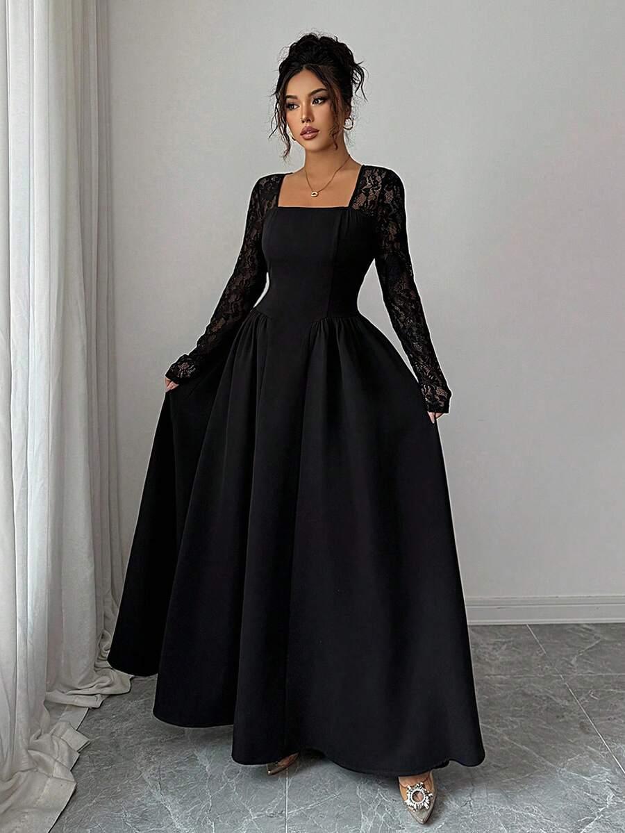 CZARNA MAXI SUKIENKA