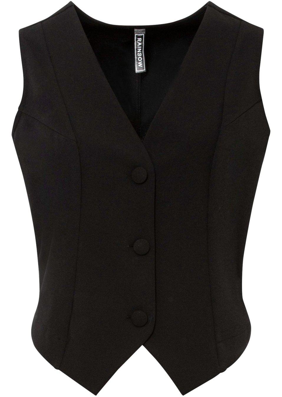 CZARNY TOP V-NECK GUZIKI 