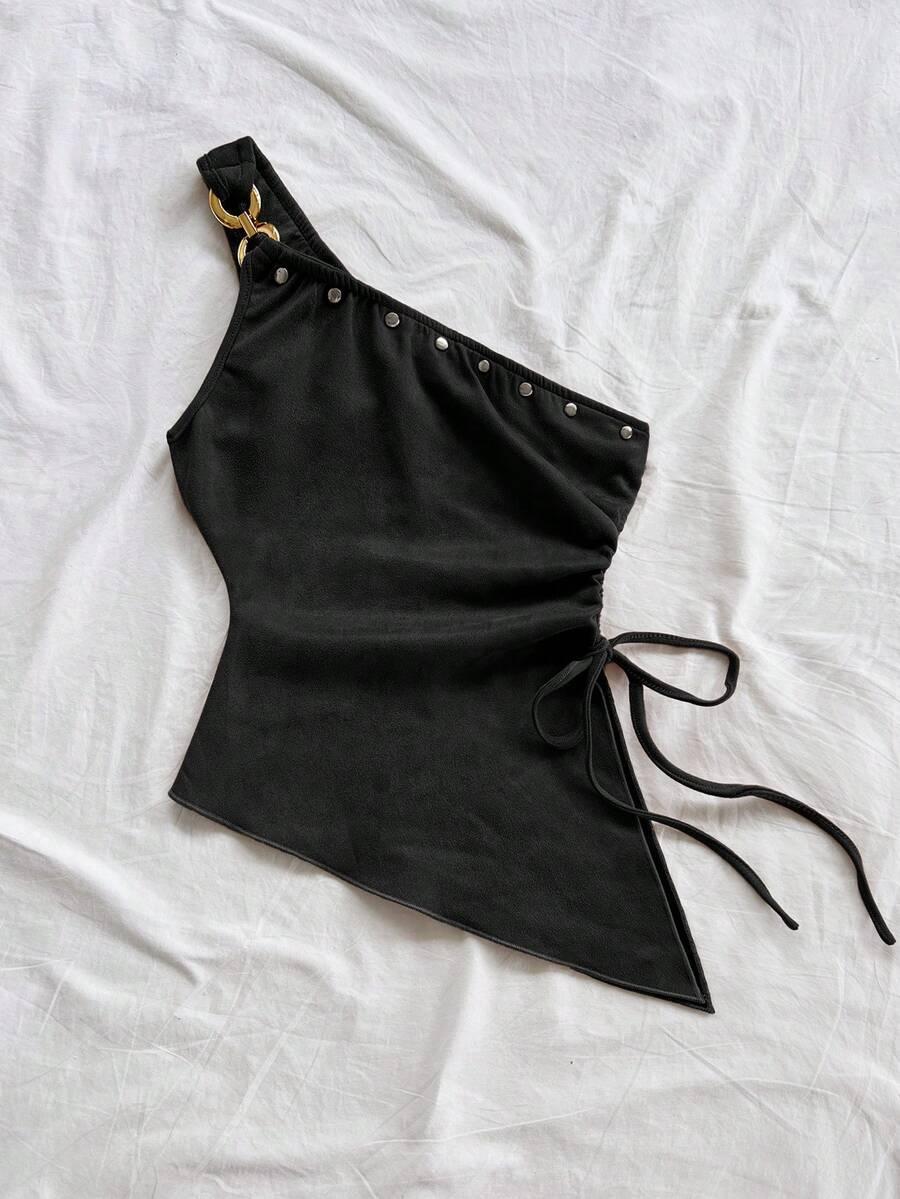 CZARNY TOP ASYMETRIA