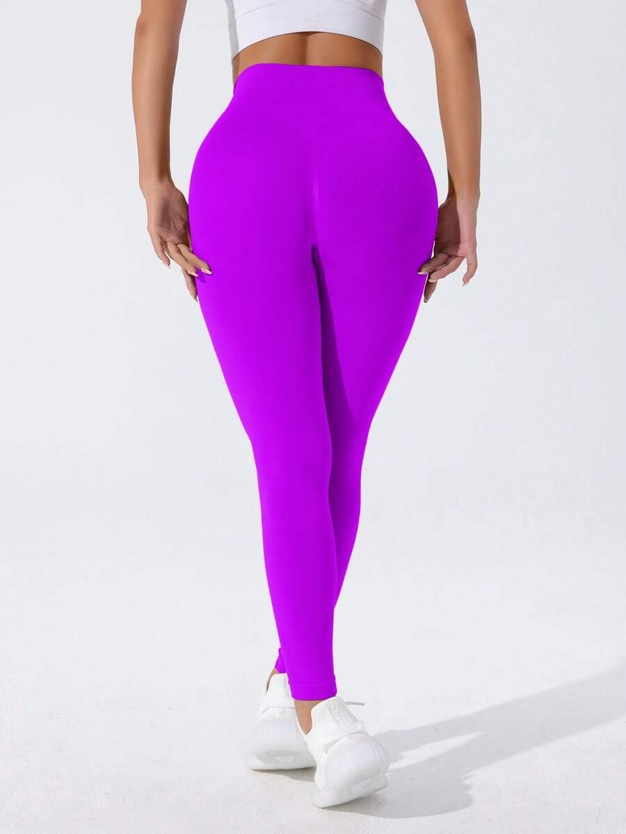 fioletowe legginsy wysoki stan