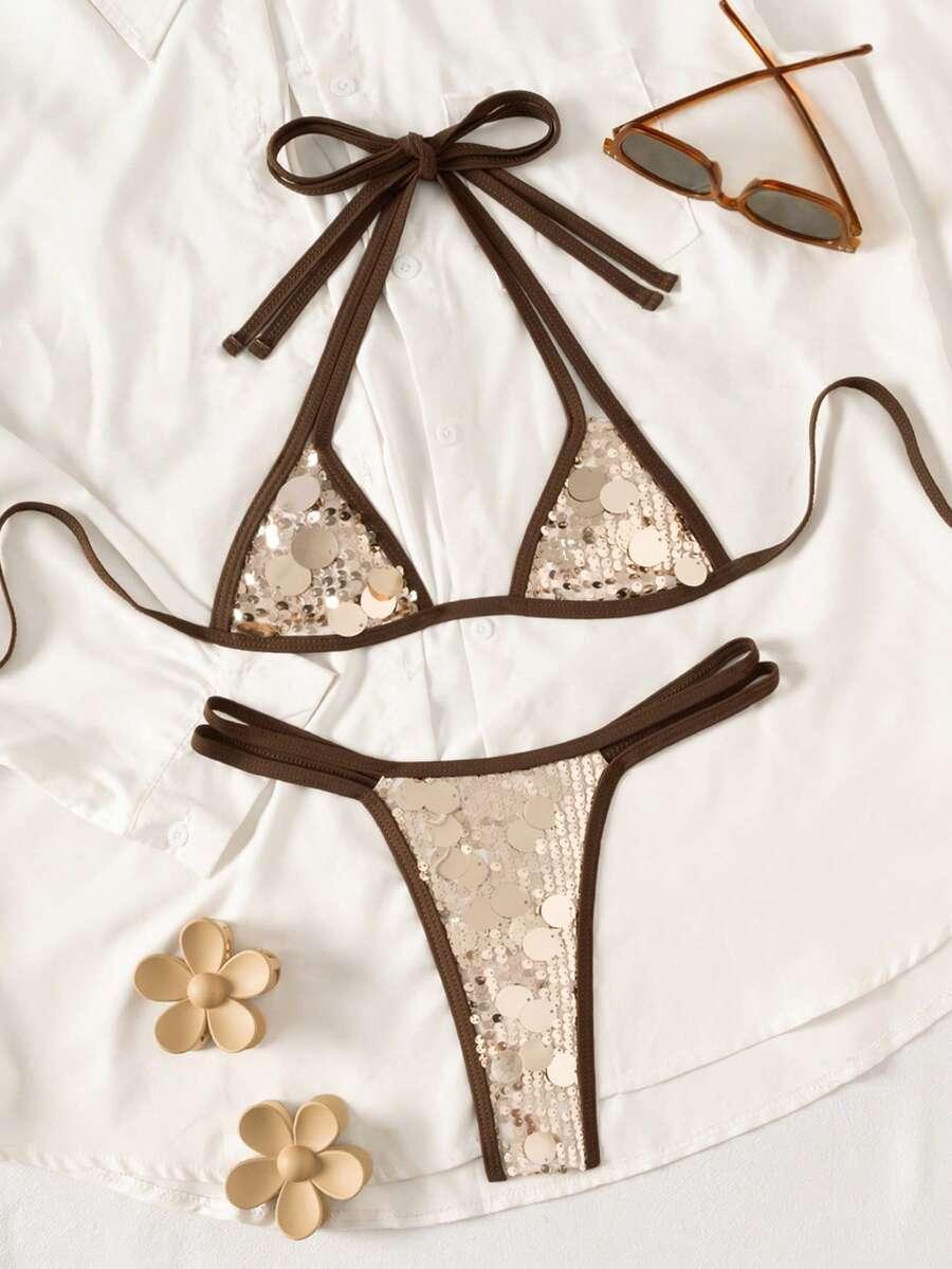 góra od bikini cekiny