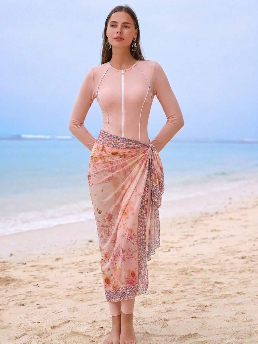 dwuczęściowy strój kąpielowy sarong komplet