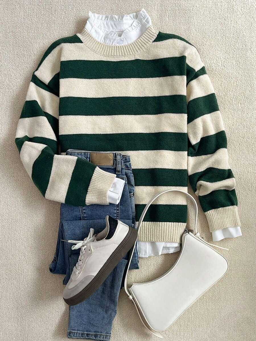 casual sweter paski