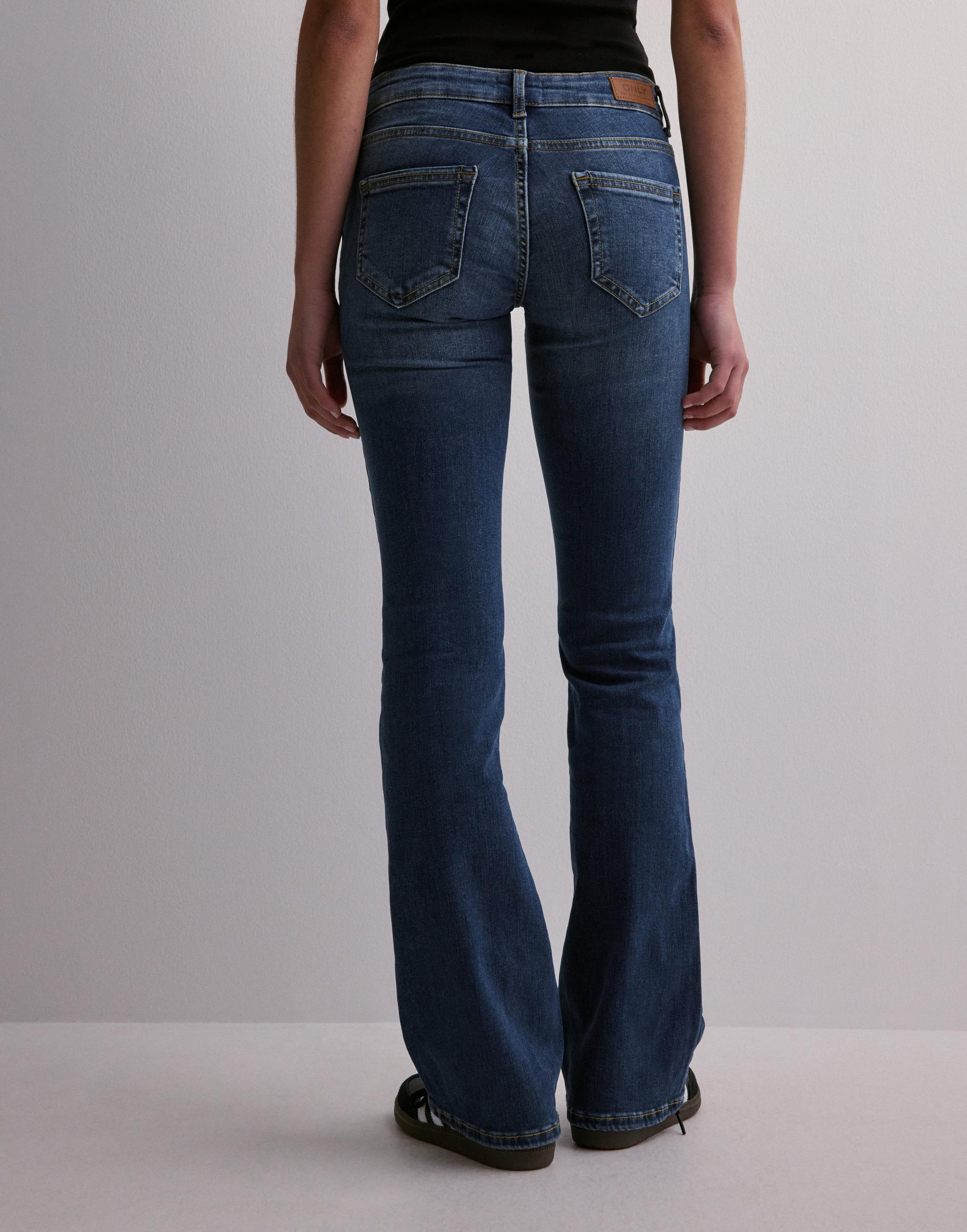 NIEBIESKIE SPODNIE FLARE JEANS KIESZENIE