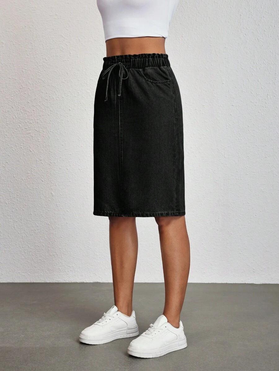CZARNA SPÓDNICA JEANS