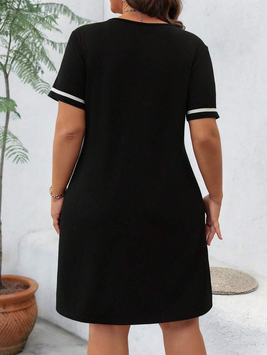 SUKIENKA V-NECK KONTRAST