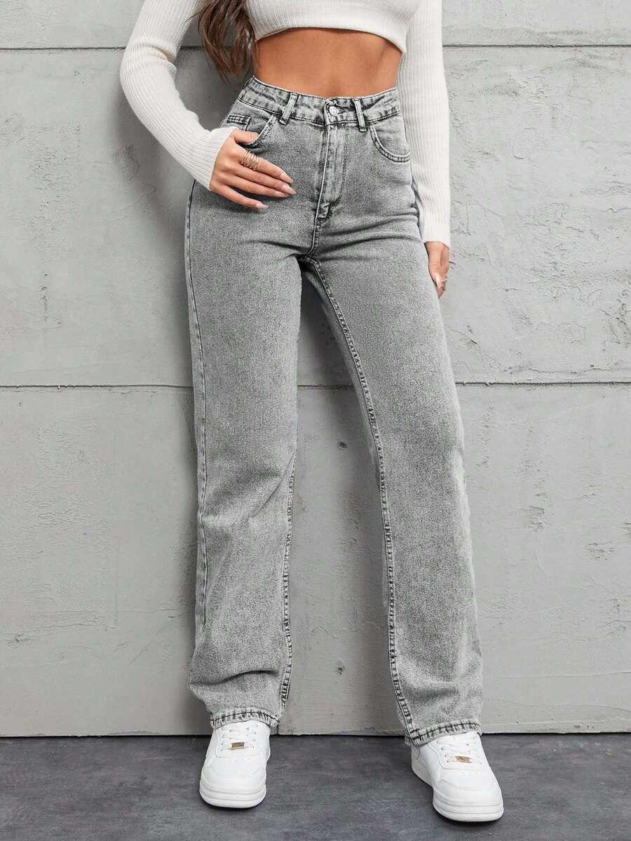 SZARE SPODNIE JEANS 