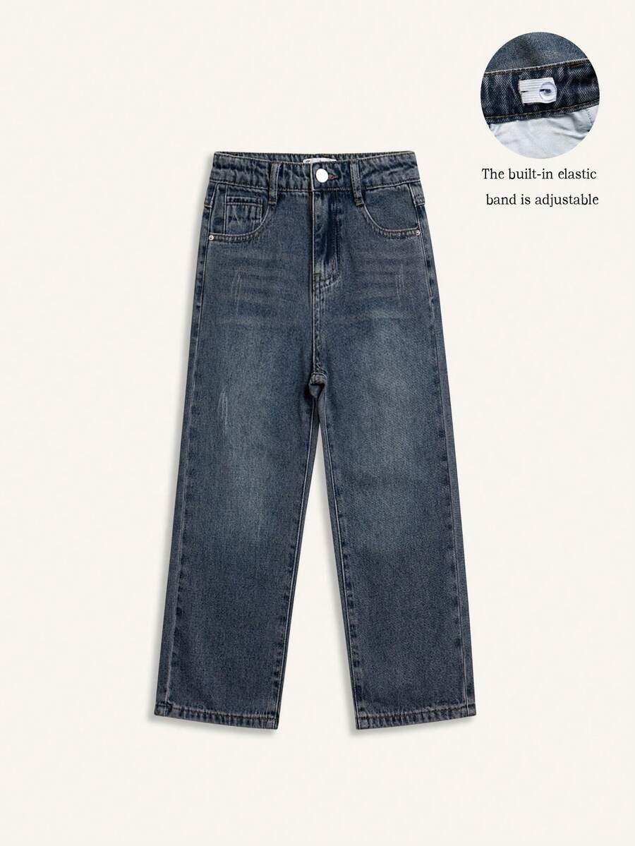 SPODNIE JEANS KIESZENIE ZAMEK