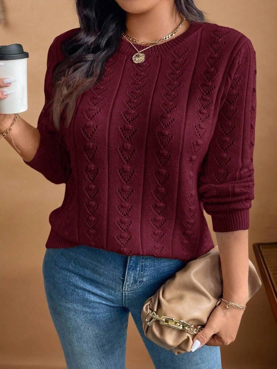 bordowy dzianinowy sweter 