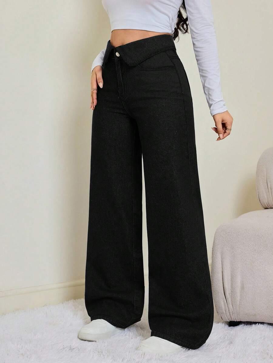 czarne spodnie jeans wysoki stan