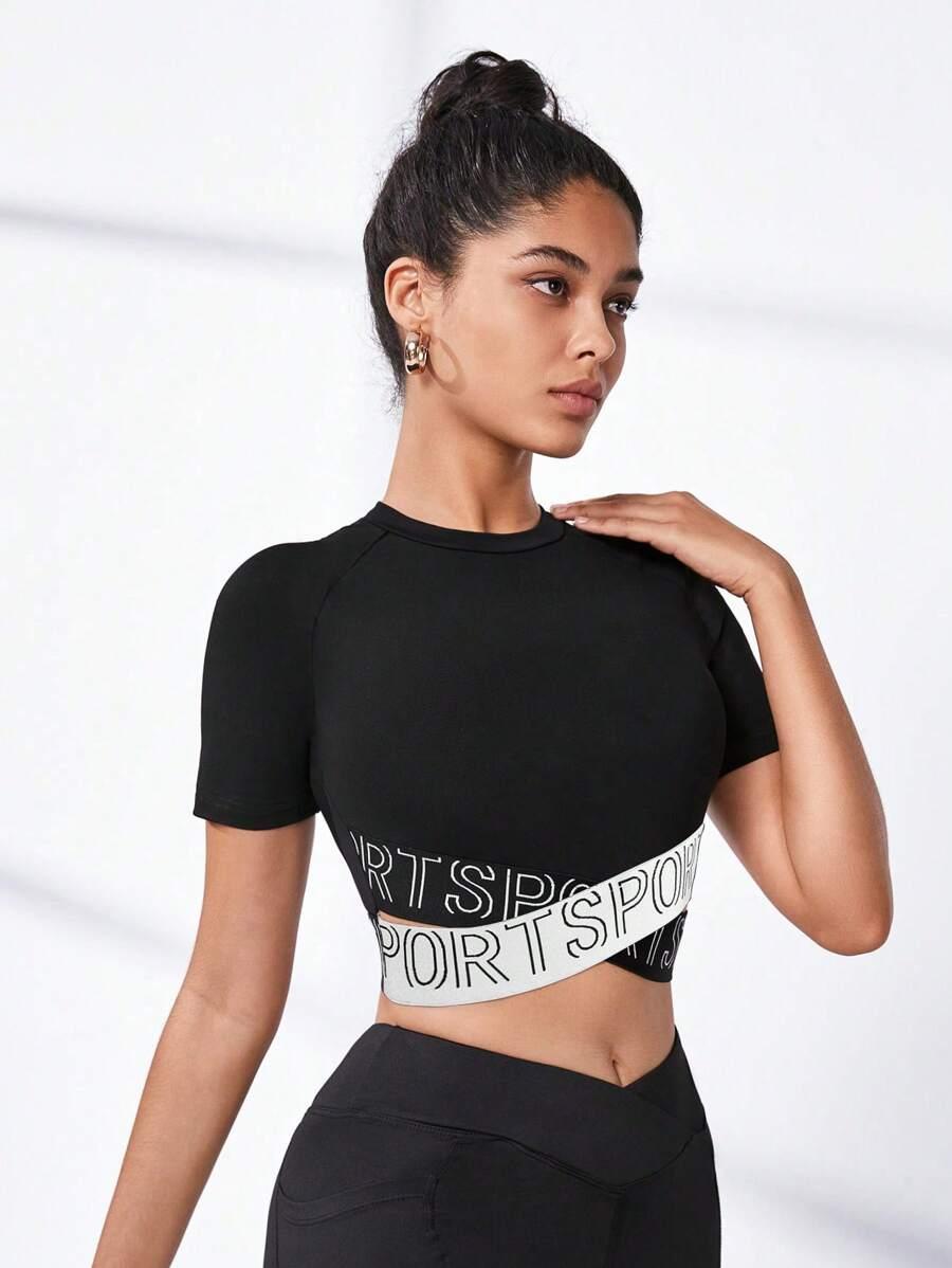 czarny sportowy top 