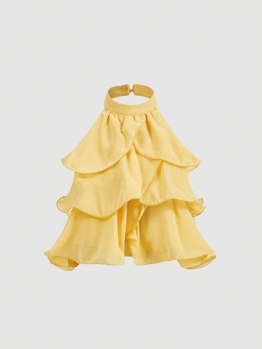 żółty top casual