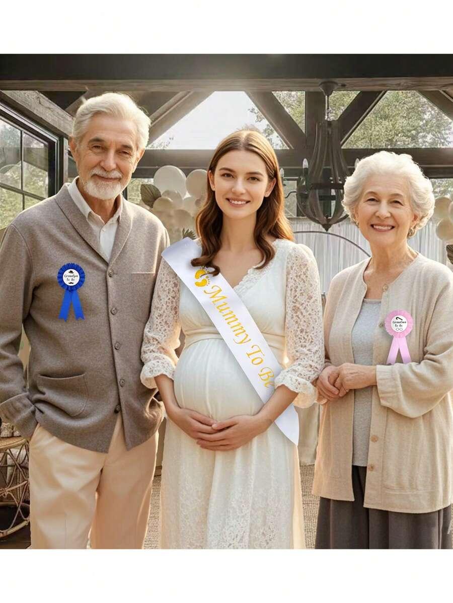 szarfy na baby shower dla rodziców 2szt 