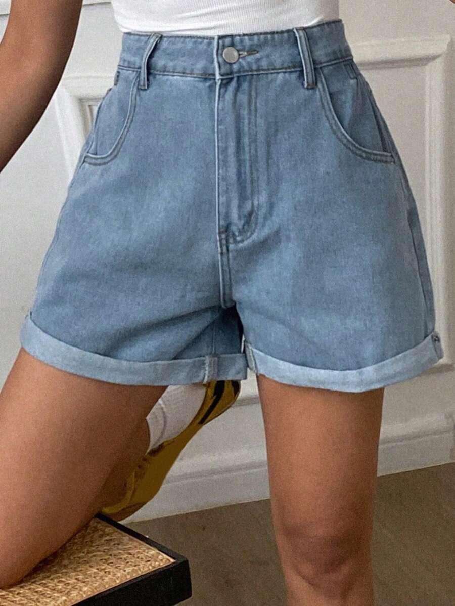 spodenki jeans wysoki stan
