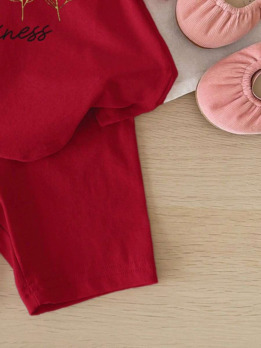 czerwony komplet t-shirt spodenki