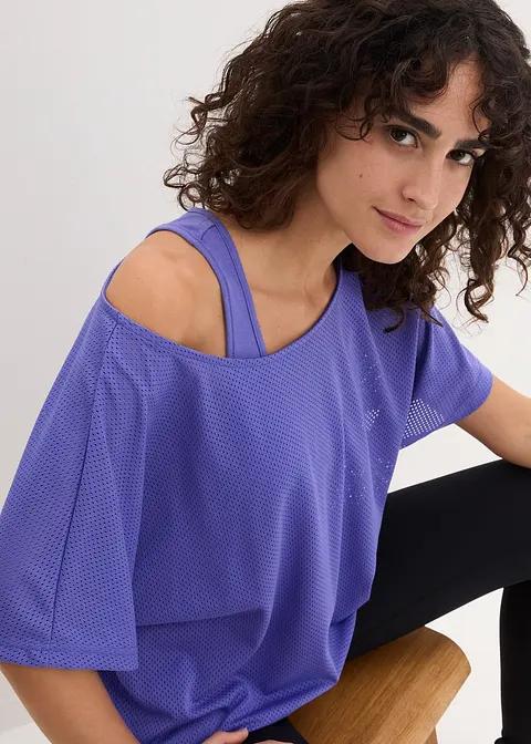 fioletowy top bluzka komplet
