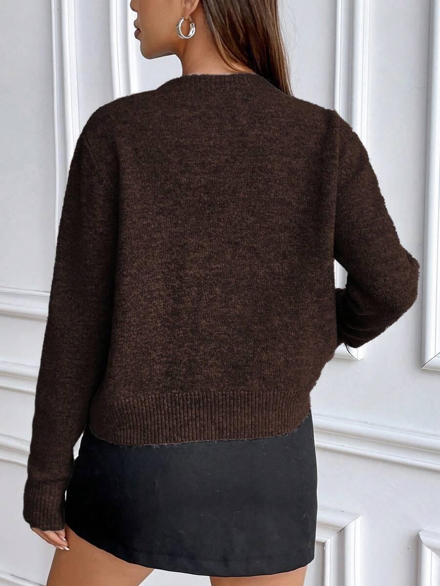 brązowy sweter długi rękaw