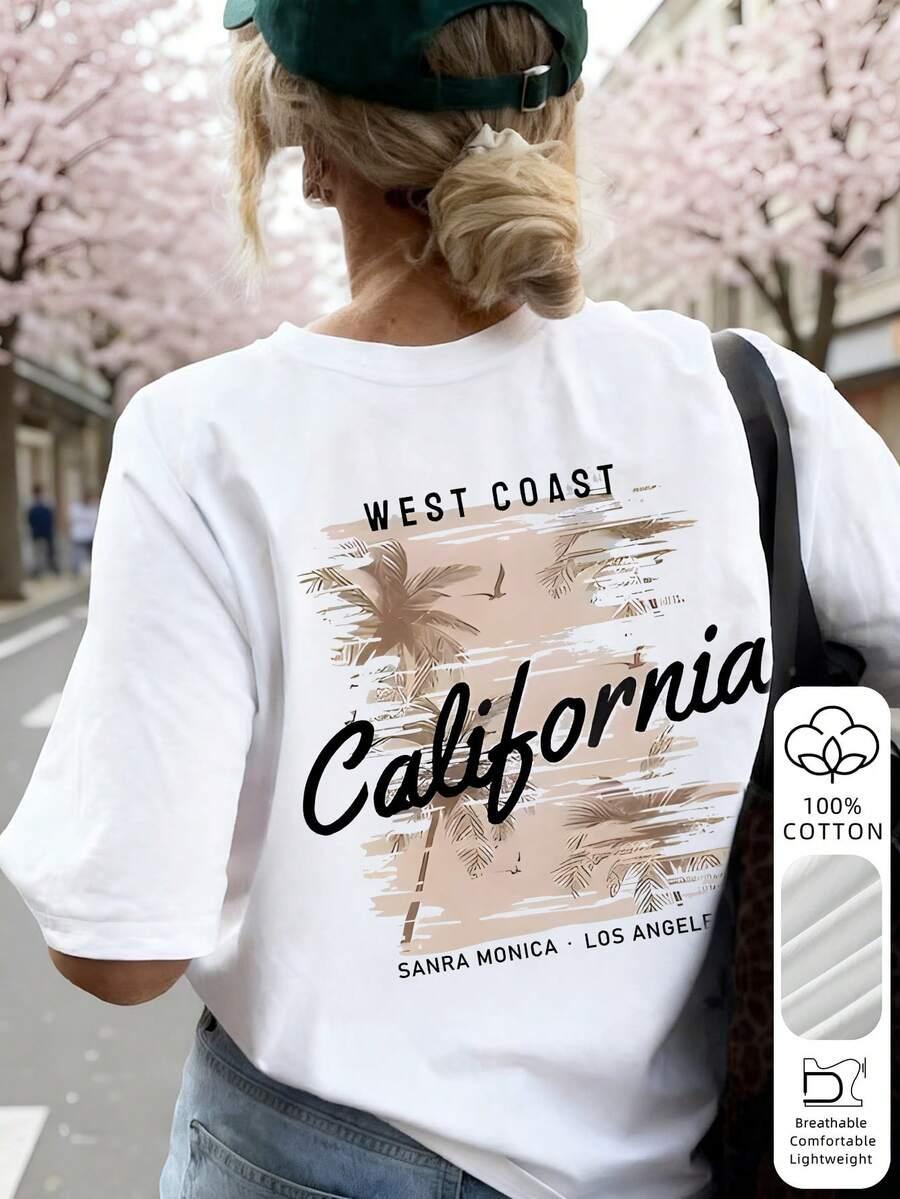 biały t-shirt print