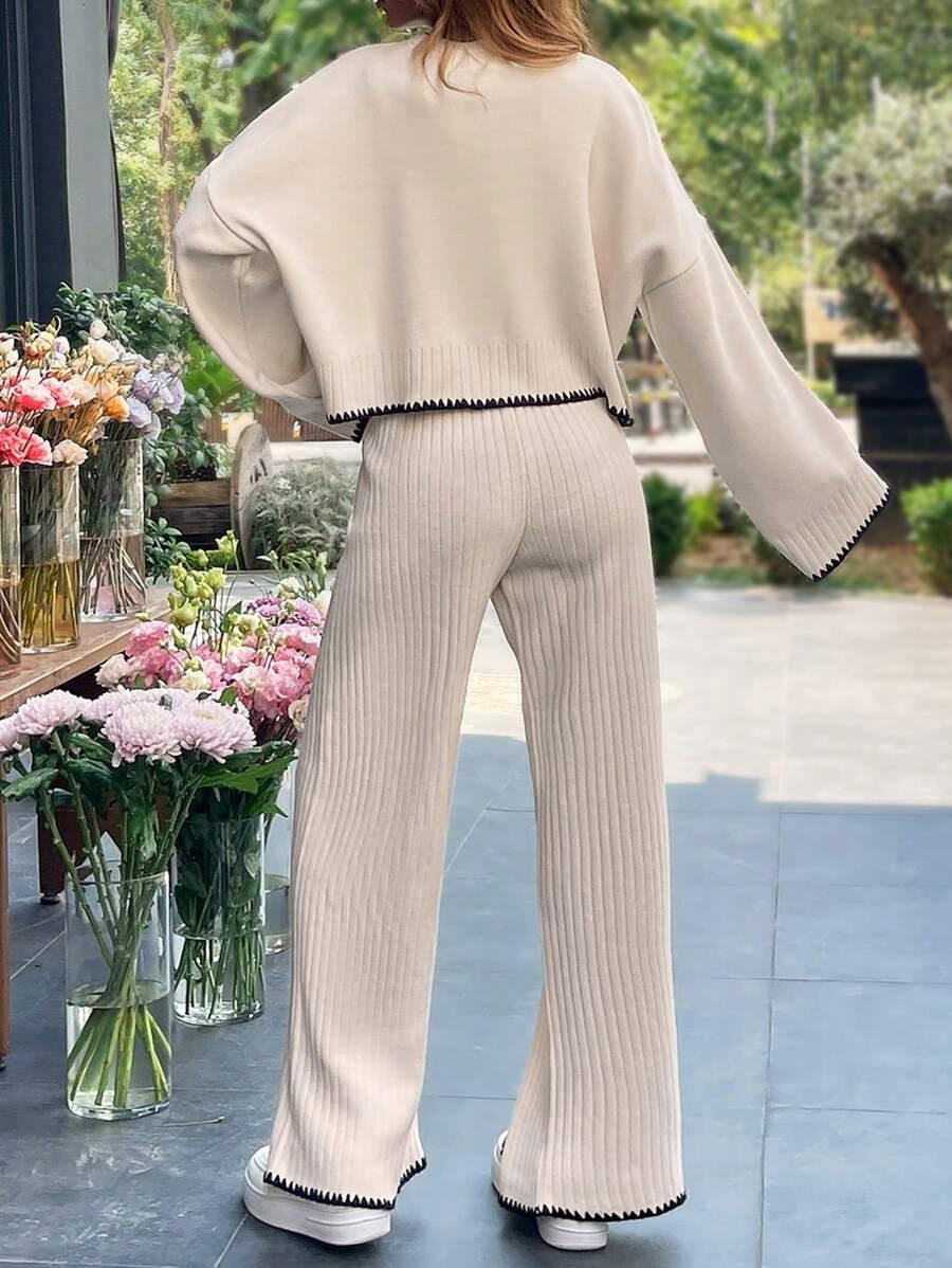 sweter spodnie dzianinowy  komplet