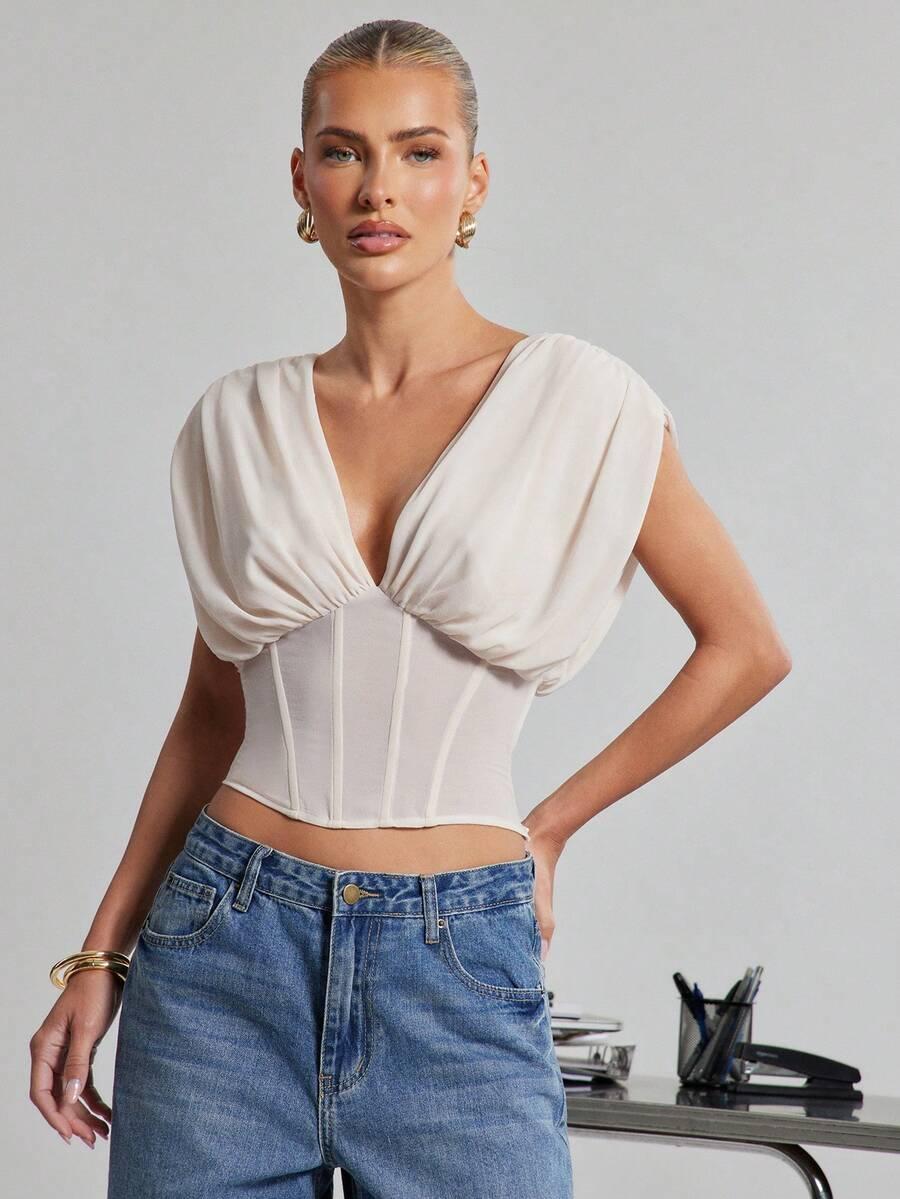 BLUZKA V-NECK ZIP