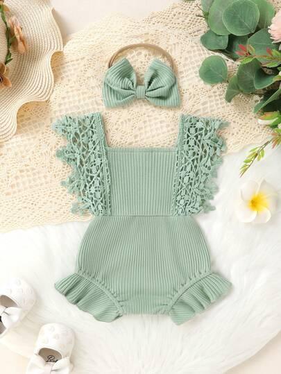 zielone body koronka