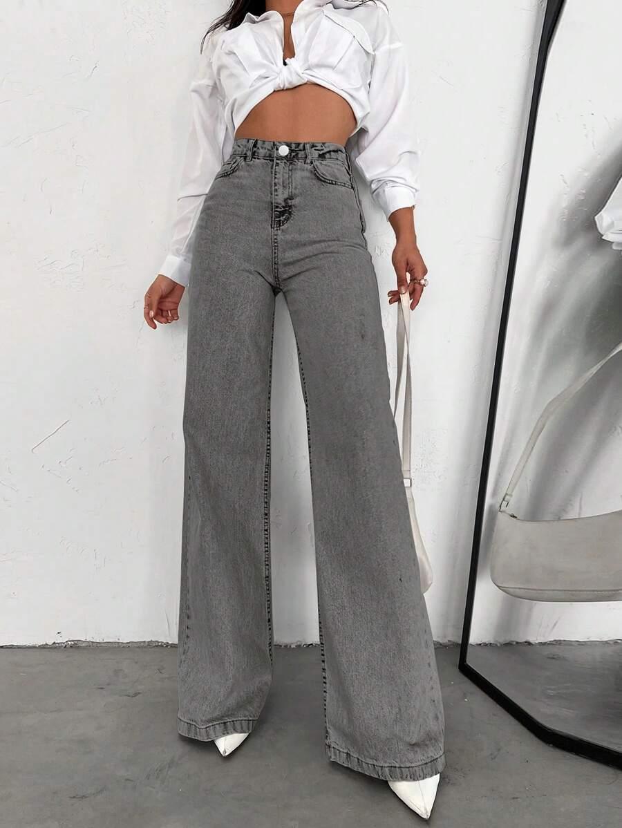 SPODNIE JEANSOWE WYSOKI STAN