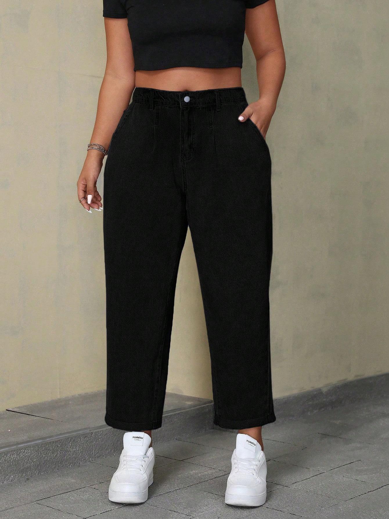 CZARNE SPODNIE JEANS WYSOKI STAN