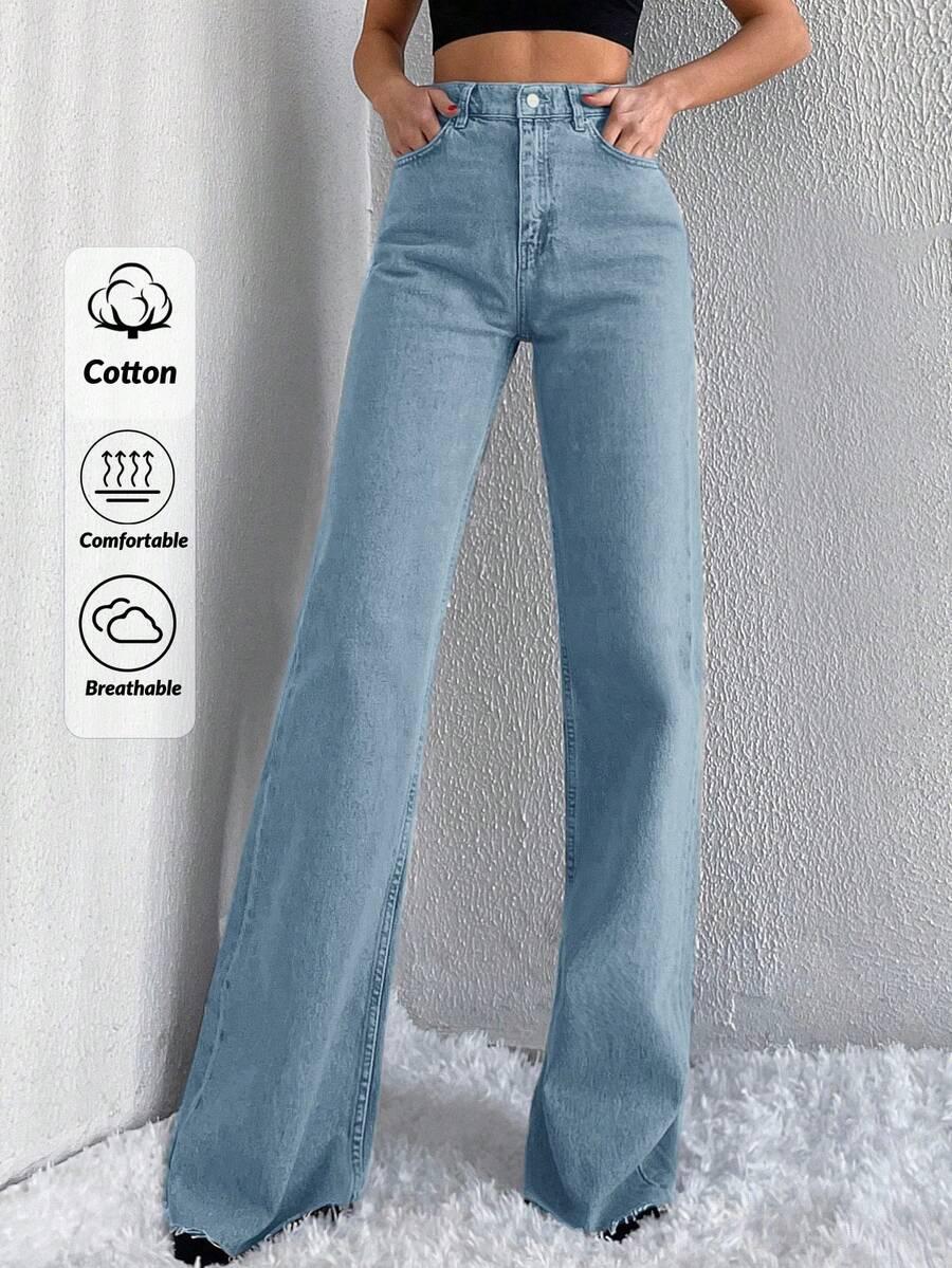 niebieskie spodnie jeans wysoki stan