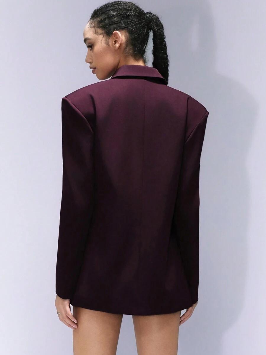 dwurzędowa burgundowa marynarka oversize