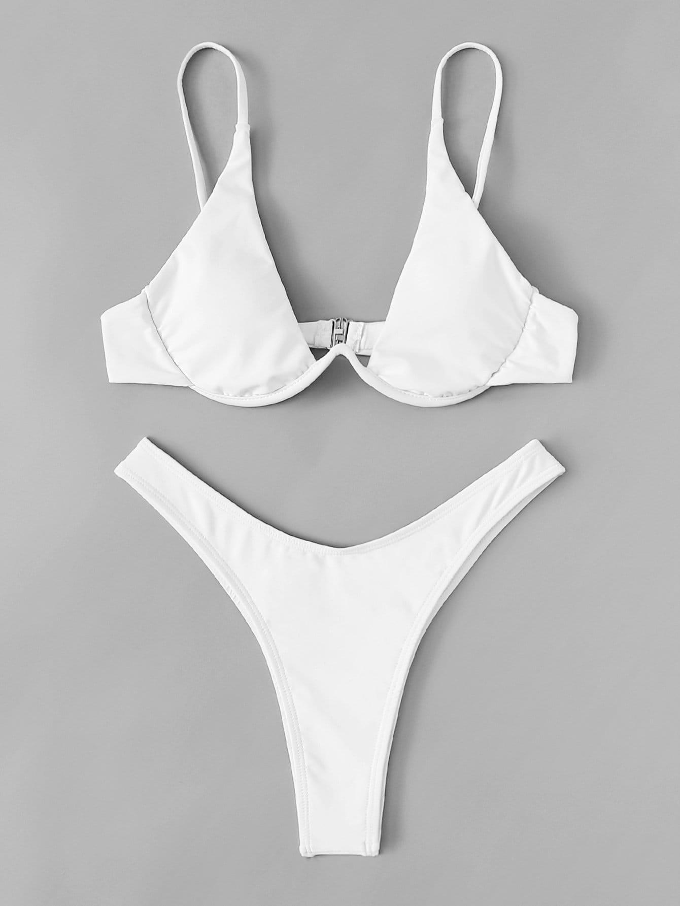 BIAŁY STRÓJ KĄPIELOWY BIKINI KOMPLET