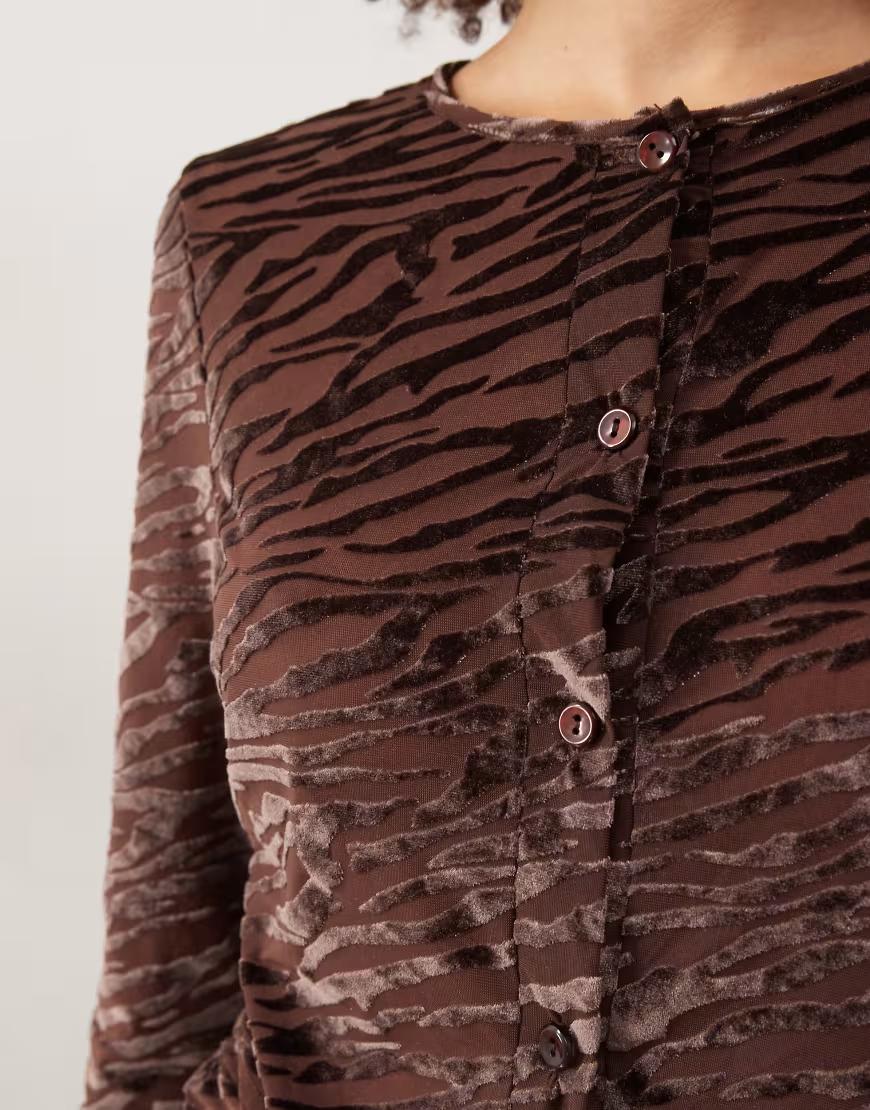 BRĄZOWA BLUZKA ANIMAL PRINT